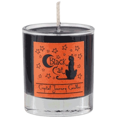 Black Cat Votive, Glass Jar Black Cat Votive, Glass Jar