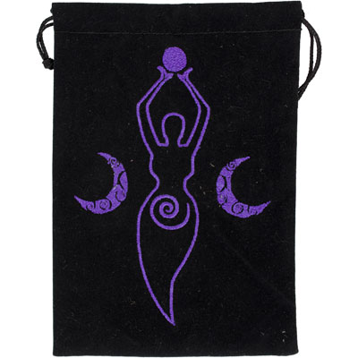 Embroidered Pouch: Purple Moon Goddess Embroidered Pouch: Purple Moon Goddess
