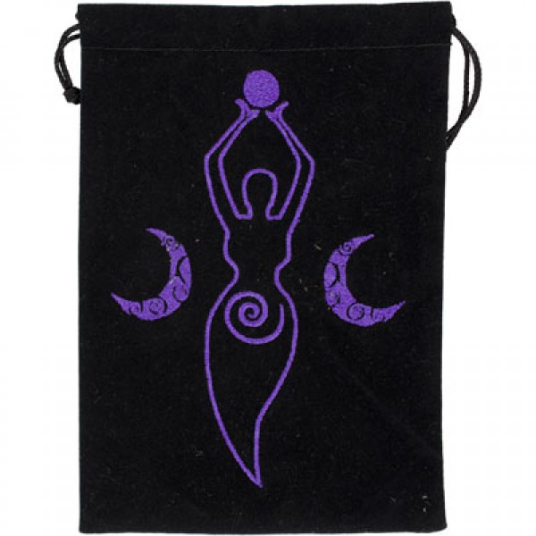 Embroidered Pouch: Purple Moon Goddess