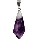 Chevron Amethyst Pendant, Polished Point Chevron Amethyst Pendant, Polished Point