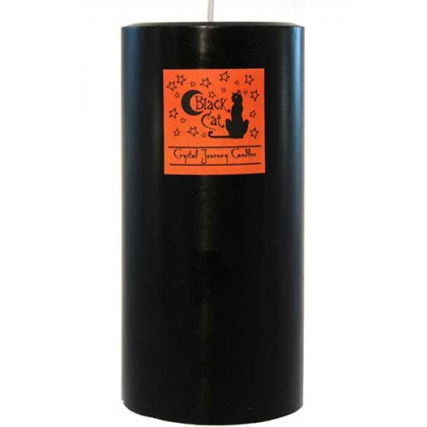 Black Cat Pillar Candle, 3" x 6"