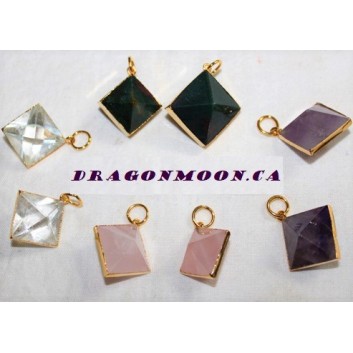 Gemstone Double Pyramid Pendant Gemstone Double Pyramid Pendant