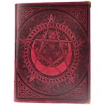 Celtic Pentagram Leather Journal, Red