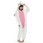 Adult White/Pink Winged Unicorn Kigurumi Costume Pajamas