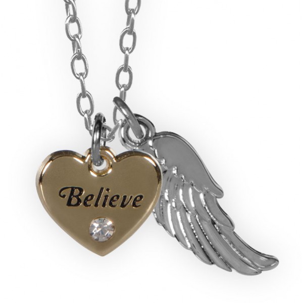 Guardian Angel Heart Pendant - Believe