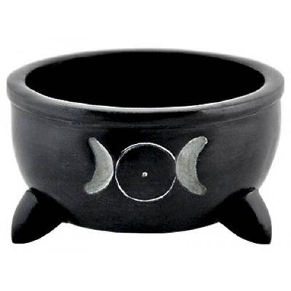 Soapstone Incense Bowl, Triple Moon