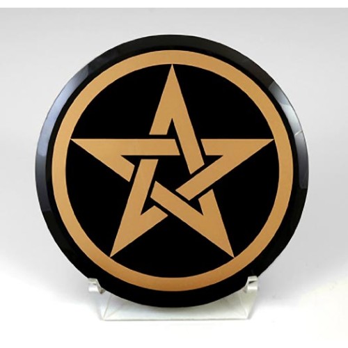 Black & Gold Altar Plate, Glass Black & Gold Altar Plate, Glass