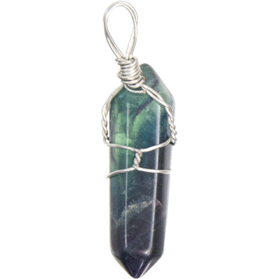 Fil gainé pendentif Fluorite Fil gainé pendentif Fluorite
