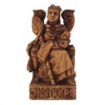 Seated Frigga Goddess Statue, Wood Finish