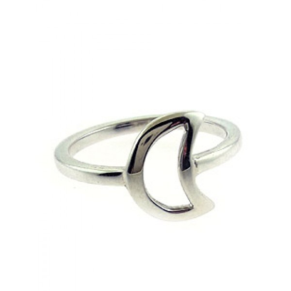 Crescent Moon Ring, Sterling