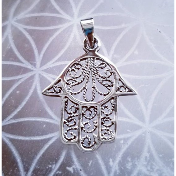 Hamsa Hand Pendant, Sterling Hamsa Hand Pendant, Sterling