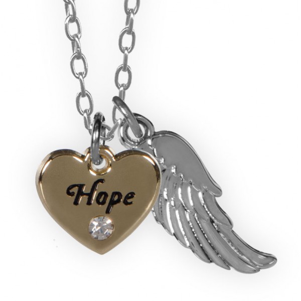Ange gardien pendentif coeur - espoir
