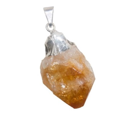 Pendentif Citrine brute, argent Pendentif Citrine brute, argent