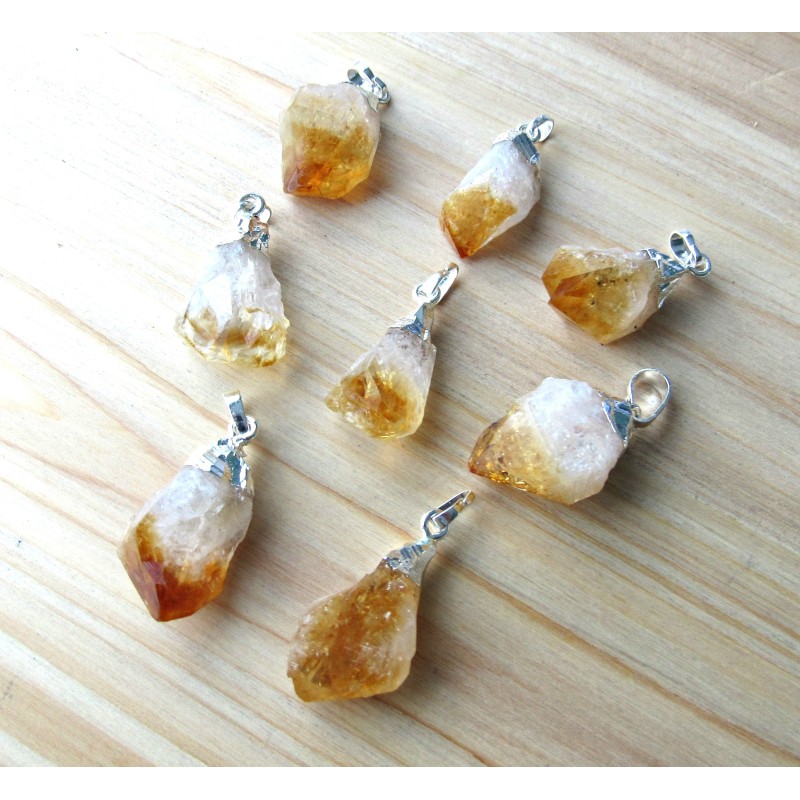 Pendentif Citrine brute, argent Pendentif Citrine brute, argent
