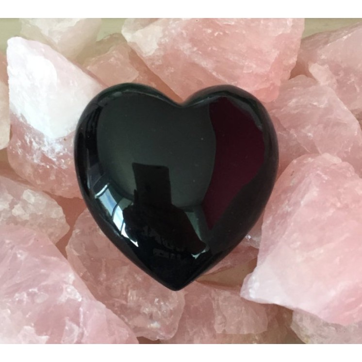 Obsidienne noire bijou coeur Obsidienne noire bijou coeur