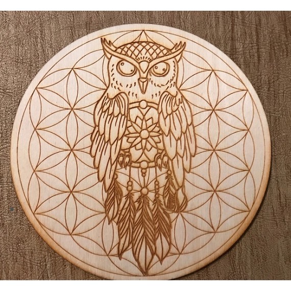 Crystal Grid: Owl & Flower Of Life Crystal Grid: Owl & Flower Of Life