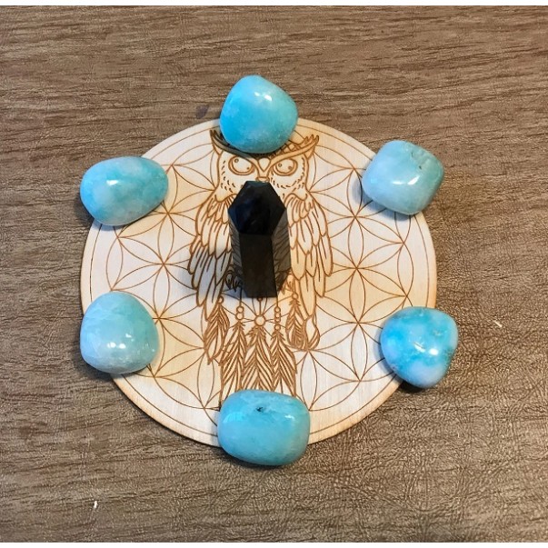 Crystal Grid: Owl & Flower Of Life Crystal Grid: Owl & Flower Of Life