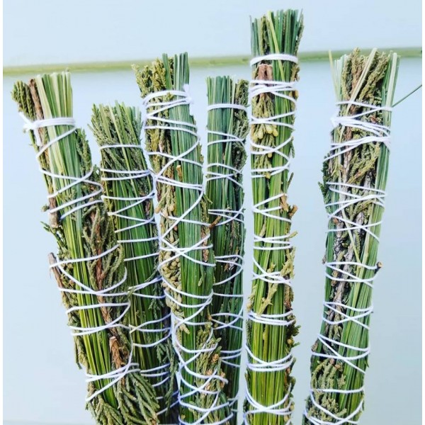 Sweetgrass - Bâton de bâton de smudge de genévrier - Cultivé canadien