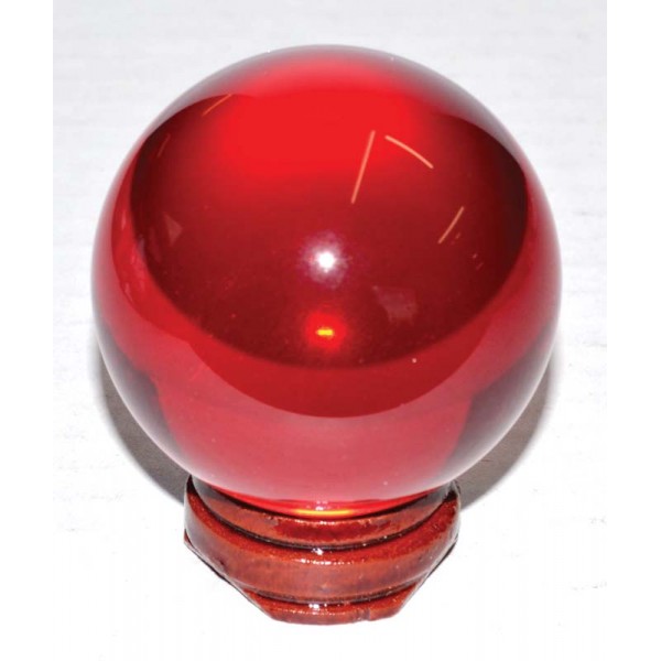 Boule de cristal, Rouge, 50mm