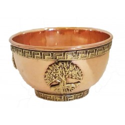 Brass & Copper Offering Bowl, Tree Of Life