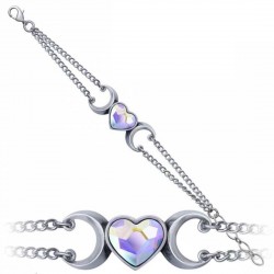Triple Moon Heart Bracelet