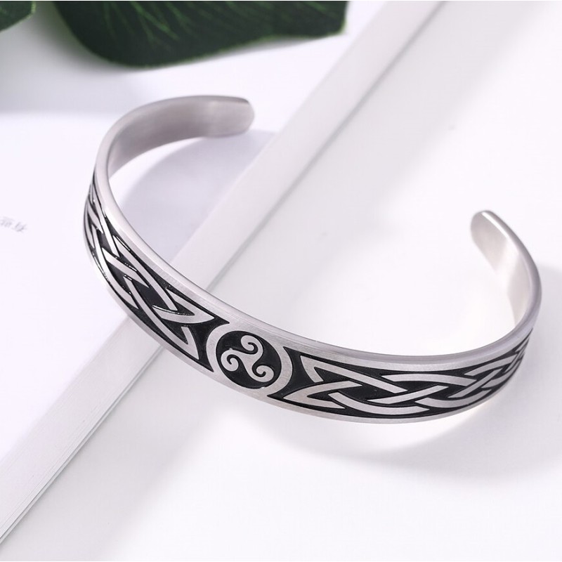 Celtic Triskell Cuff Bracelet, Stainless Steel Celtic Triskell Cuff Bracelet, Stainless Steel