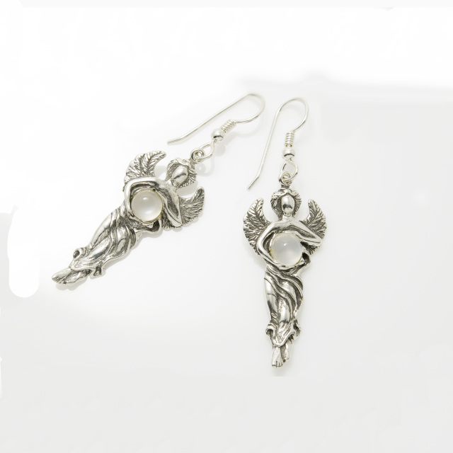 Dream Angel Earrings, Sterling, Moonstone