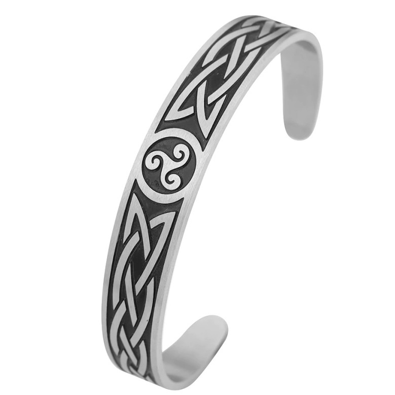 Celtic Triskell Cuff Bracelet, Stainless Steel Celtic Triskell Cuff Bracelet, Stainless Steel