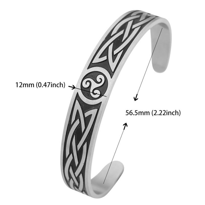 Celtic Triskell Cuff Bracelet, Stainless Steel Celtic Triskell Cuff Bracelet, Stainless Steel