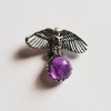 Pendant de hibou dAmethyst, Sterling Pendant de hibou dAmethyst, Sterling