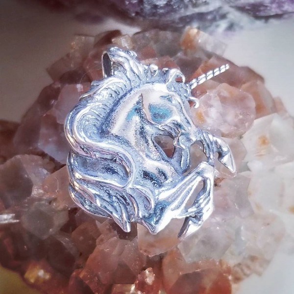 Mystical Unicorn Pendant, Sterling