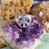 Peace Sign Ring, Sterling Peace Sign Ring, Sterling