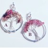 Pendentif arbre de vie, Tourmaline rose & Sterling Pendentif arbre de vie, Tourmaline rose & Sterling