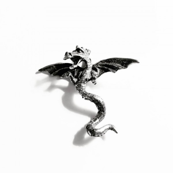 Gothic Dragon Pendant, Sterling