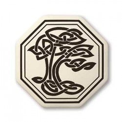 Pottery Pendant, Sacred Tree - Octagon