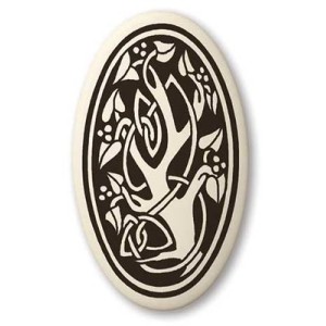 Pendant de poterie, arbre sacré - ovale Pendant de poterie, arbre sacré - ovale