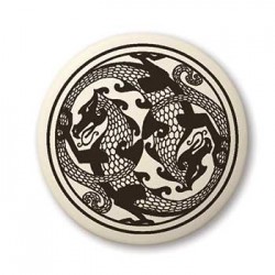Pendentif en poterie, Dragon - Rond