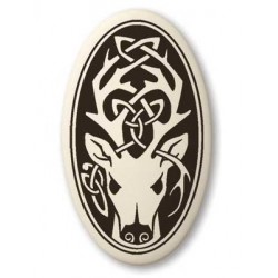 Pottery Pendant, Stag, Oval