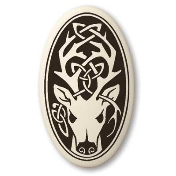 Pottery Pendant, Stag, Oval