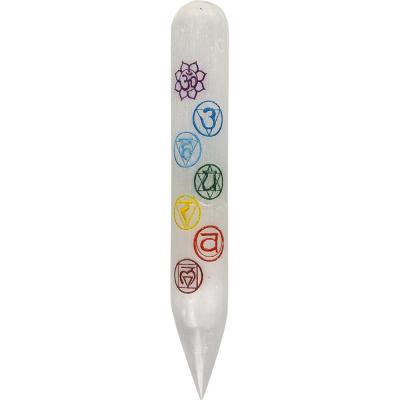 Baguette de chakra de sélénite Baguette de chakra de sélénite