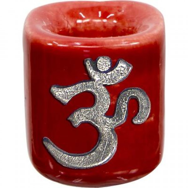 Mini Chime Candle Holder: Om, Red