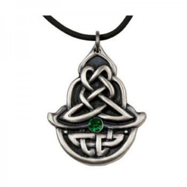 Celtic knot & Green Gem Pendant