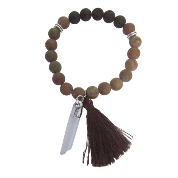 Bracelet De prière Mala - Jasper & Lava Stone Bracelet De prière Mala - Jasper & Lava Stone