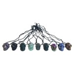 Skull Pendant, Rainbow Aura Obsidian