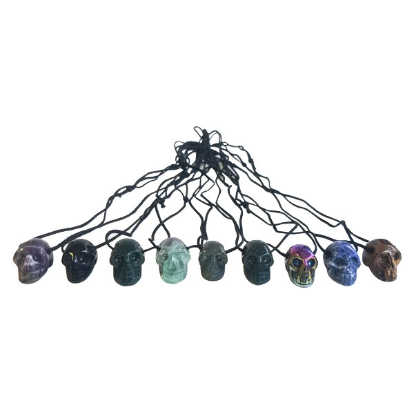Pendentif crâne, Rainbow Aura Obsidian Pendentif crâne, Rainbow Aura Obsidian