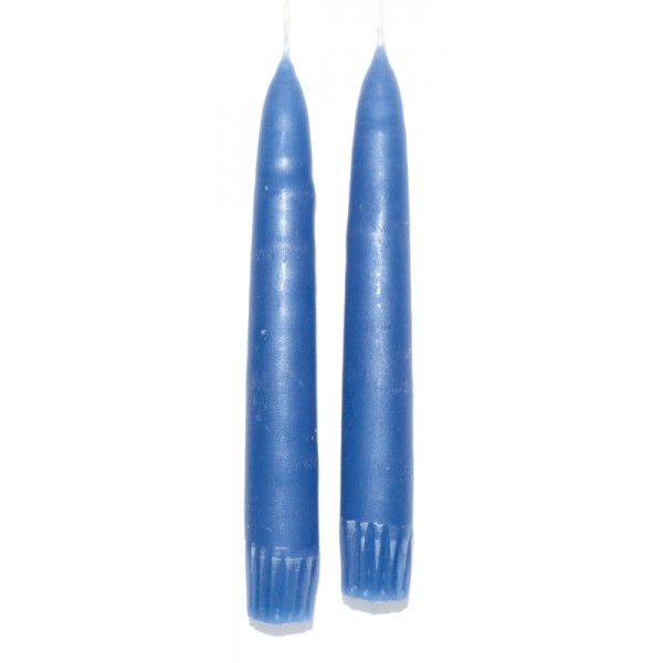 Taper Candle Pair: Blueish Grey