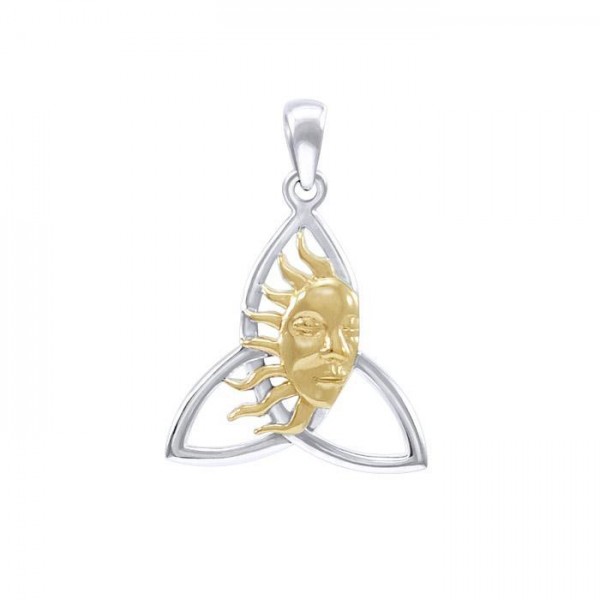 Trinity Knot Pendant with Gold Sun