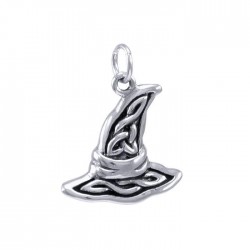 Celtic Witchy Hat Charm, Sterling