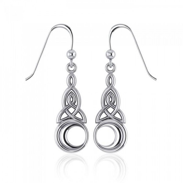 Celtic Moon Earrings, Sterling