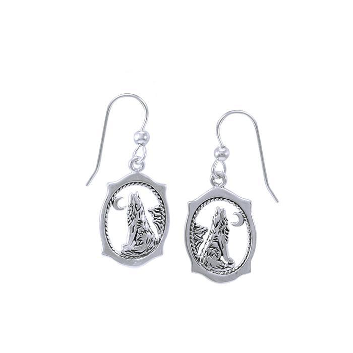 Boucles d’oreilles de loup hurlant, Sterling Boucles d’oreilles de loup hurlant, Sterling